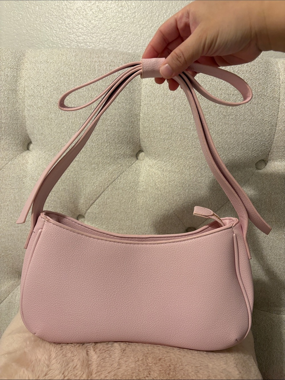 Mali + Lili pink bow shoulder bag